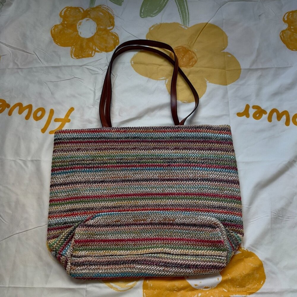 🥨Miu Miu Embroidered Woven Beach Tote Bag - Picture 6 of 7